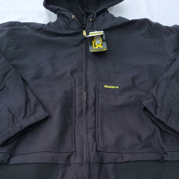 Walls Insulated Bomber Jacket. Black. Pockets, Hoodie with drawing. - Picture 7 of 11